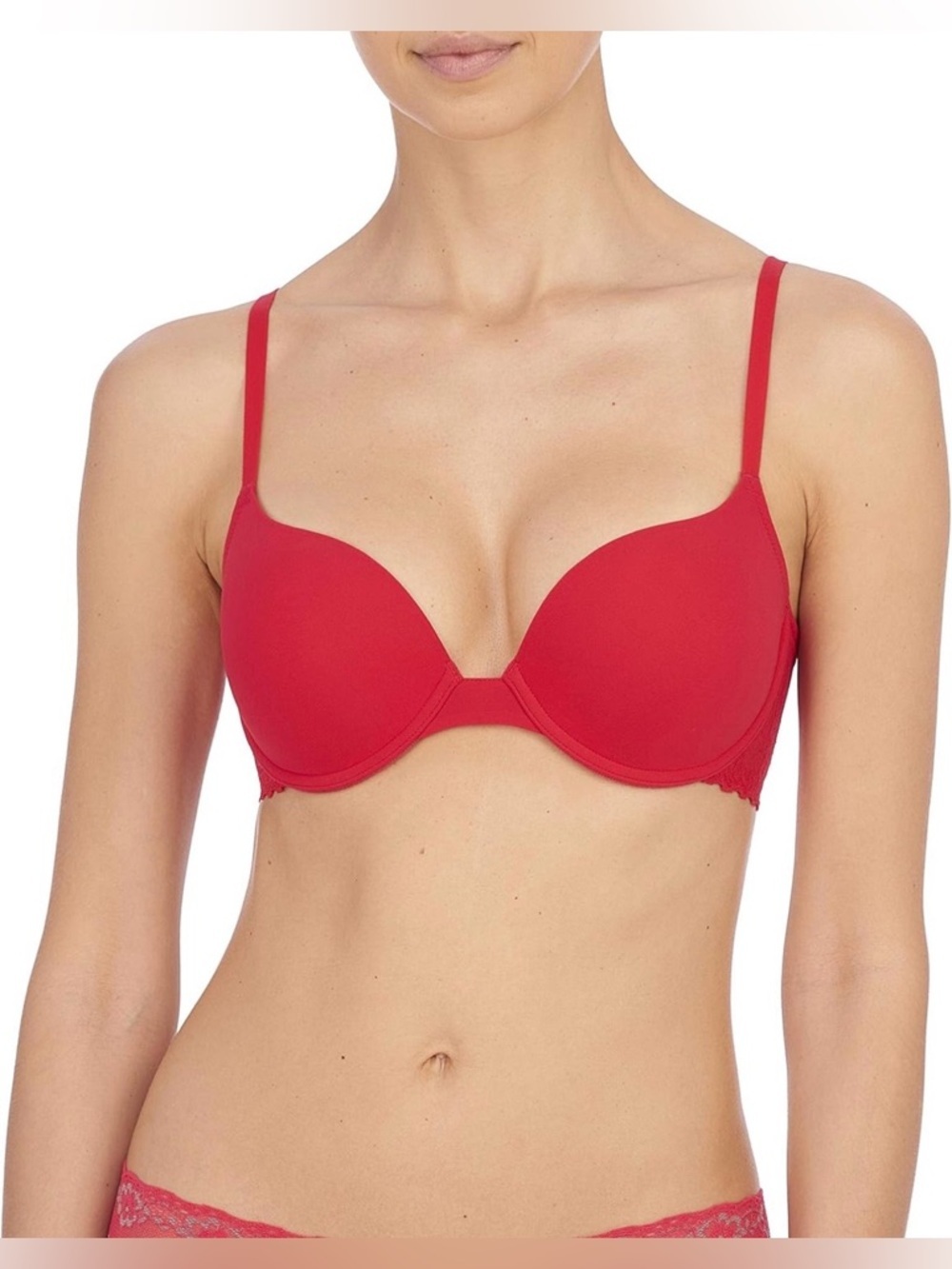 NWT Natori Red Glamour Push Up Underwire Bra 32DD